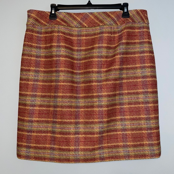 EUC Talbots Tweed Plaid Wool Mini A-line Skirt Size 12 - Picture 5 of 9